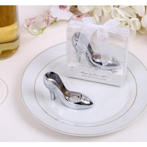 100PCS Silver high-heeled shoe shaped wine beer bottle opener pump wine opener wedding party favor guest gift present