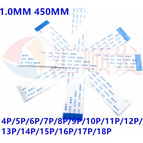 1000pcs! 1.0MM 450MM FFC/FPC flat soft line FFC connection line electronic line 45CM 4P/5P/6P/7P/8P/9P/10P/11P/12P/13P/14P/15P