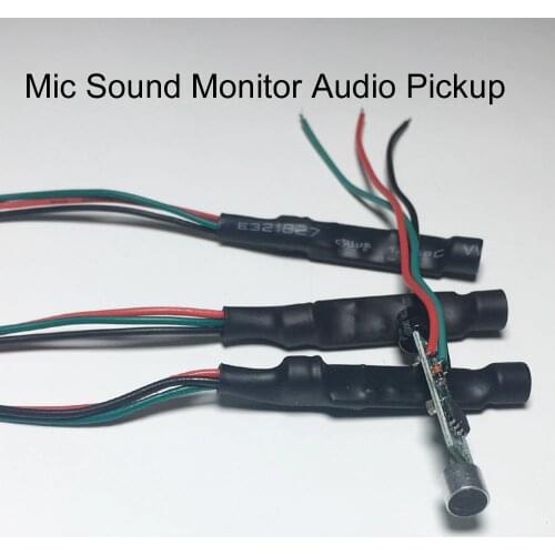2PCS CCTV Microphone Mini Sound Monitor Audio Device 56db Tiny High Sensitive Microphone for CCTV Security Camera DC4-14V