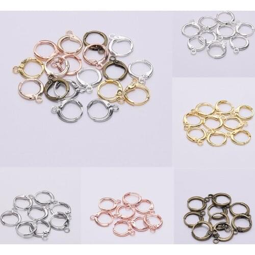20pcs 14x12 mm High Quality Earing Base Connector Linker Holder outer inner Brass Hoop Clip For Jewelry Making Wholesale