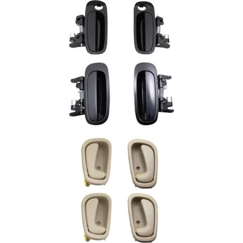 8PCS BLACK EXTERIOR AND BEIGE Interior door handle for FOR TOYOTA Corolla 1998 1999 2000 2001 2002 OUT: FR:69210-02040/ 30/1228