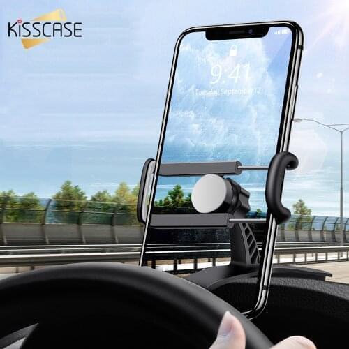 KISSCASE Car Phone Holder 360 Rotatable DashBoard Mount Stable Car Holder For Phone In Car Clip Flexible Phone Stand Support