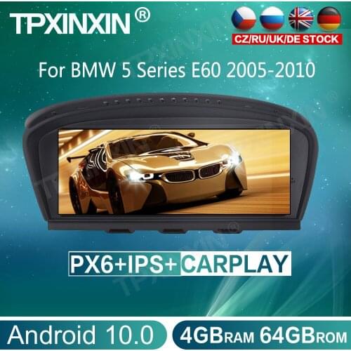 For BMW 5 Series E60 2005-2010 Android 10.0 Car Multimedia Player Head Unit Stereo Radio Audio Car GPS Navigation Tape Recorder