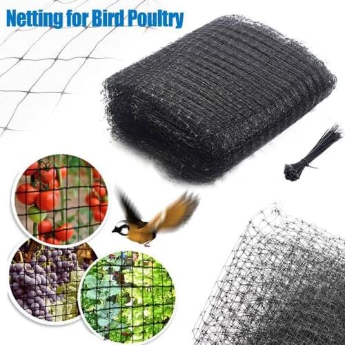 Black Nylon Anti Bird Net Netting Mesh Fruit Crop Plant Tree Bird-Preventing Netting Reusable Lasting Protection Against Birds