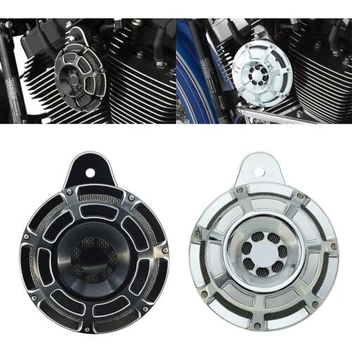 CNC Aluminum Black & Chrome Horn Kit Cover For Harley Sportster XL 2007-2021 Touring Big Twin Cam 1991-2021