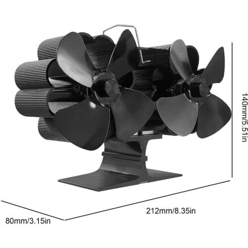 8 Blade Wood Log Burner Barbecue Fireplace Fan Friendly Efficient Heat Distribution Heat Powered Stove Fan Komin For Home