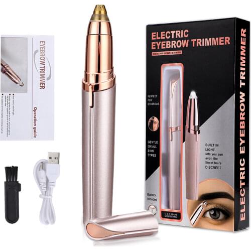 Electric Eyebrow Trimmer Makeup Painless Eye Brow Epilator Portable Facial Hair Remover Mini Eye Brow Shaver Razors USB Charge
