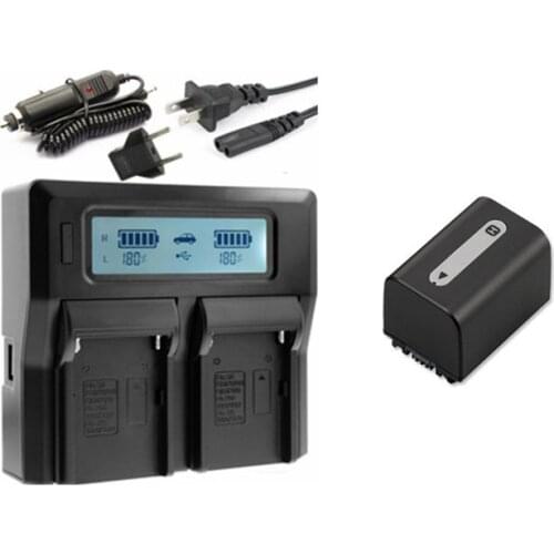 NP-FH60,NP-FH70 FH30 FH40 FH50 FH70 Battery+LCD Dual USB Charger for Sony AC-VQH10 HDR-CX500V, DCR-SX41,HC21 DVD103, HDR-SR12
