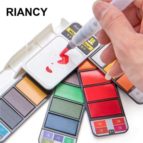 18/25/33/42 Colors Portable Watercolor Paint Set For Painting Drawing Brush Pen Kids Creative Paint Brushes Art Supplies 03168
