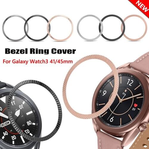 Bezel Rings For Samsung Galaxy Watch 41 45mm Steel Metal Anti Scratch Protection Adhesive Case Frame Accessories Galaxy Watch3