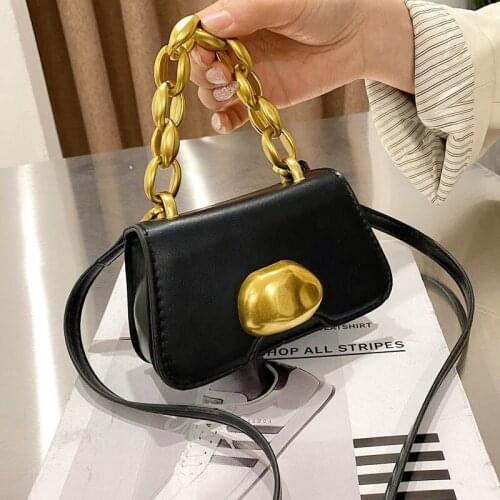Mini Women Luxury Handbag Designer 2021 Fashion Crossbody Bag PU Leather Thick Chain Hand Bag Purse Women Shoulder Bags