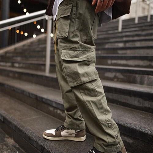 2021 Mens Side Pockets Cargo Harem Pants Ribbons Black Hip Hop Casual Male Joggers Trousers Fashion Casual Streetwear Pants
