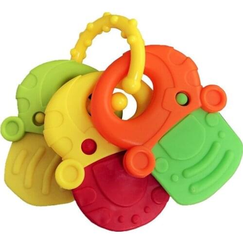 NEW Baby Fruit Style Soft Rubber Rattle Teether Toy Newborn Chews Food Grade Silicone Teethers Infant Training Bed Toy