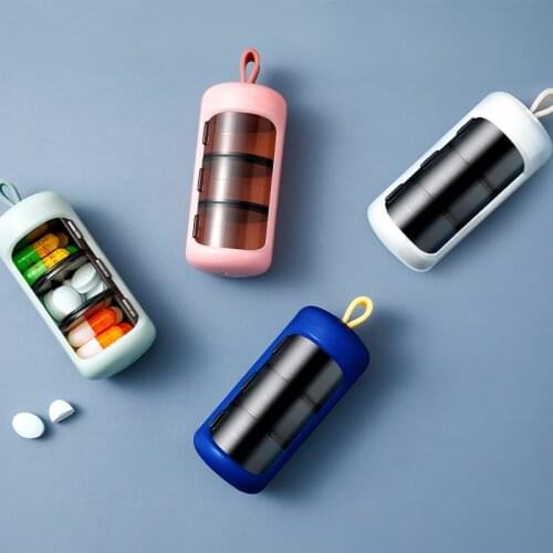 New Portable 3 Grids Pill Box Mini Cup Shape Compartment Travel Pill Case Organizer First-Aid Medicine Tablet Storage Container