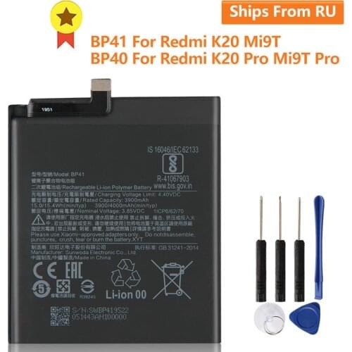 XiaoMi Original Replacement Battery BP41 For Xiaomi K20 BP40 For Xiaomi K20 Pro Mi 9T Pro K20 Pro Premium Authentic Battery