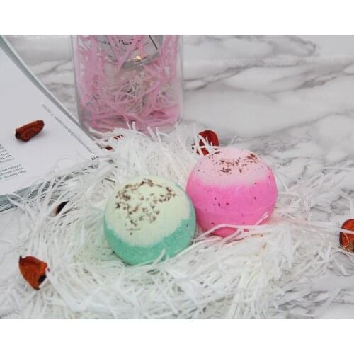 2X120g Organic Bath Bombs Dried Flower Petals Round Sea Salt Moisturizing Lavender Rose Handmade SPA Christmas Gifts Bath Salts