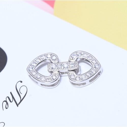 New Heart Style Beautiful Nice Quality 925 Sterling Silver Necklace Bracelet Clasps and Hooks Jewelry Accessory Parts Settings