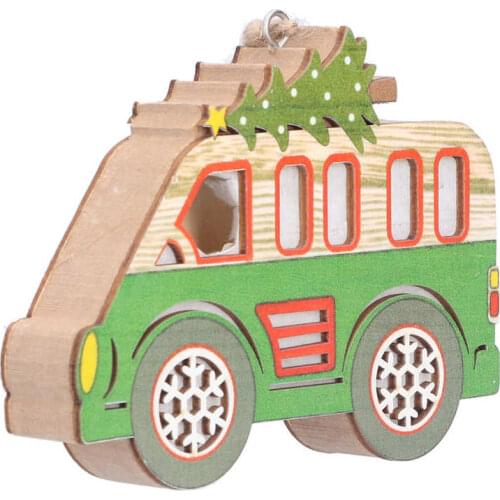 Christmas Tree Pendant Cute Appearance Design Fine Workmanship Christmas Wooden Hanging Ornaments for Car for Home for