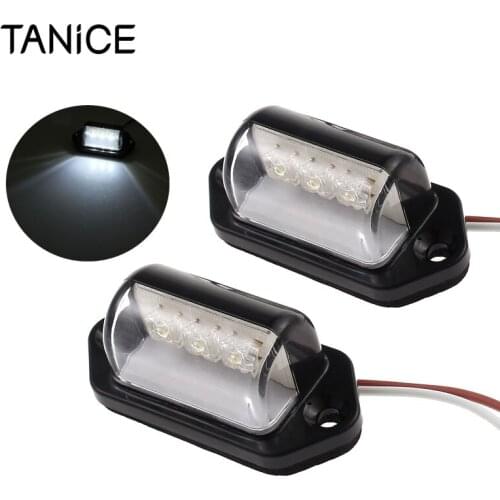 TANiCE 2Pcs Truck Number Plate Light Waterproof Rear License Number Plate 3 LED Lights Indicator Lamps For 12/24V Vehicle Truck