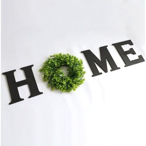 HOME Letter with Grass Ring Ornament for Living Room Wedding Rustic Decoration Crafts Hanging Decoratives Garden Decor New