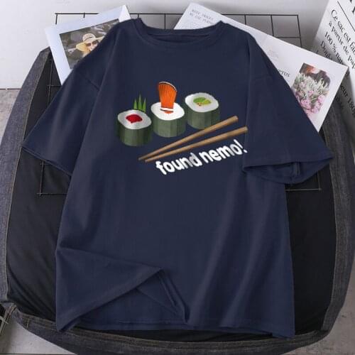Streetwear Found Sushi Womens T-shirts O-Neck Short Sleeve 2021 Retro Tshirts Outdoor Bodybuilding Tees Tops Poleras Female