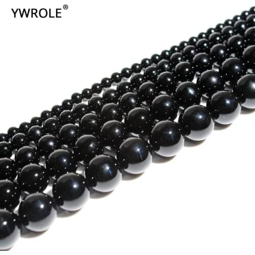 New Black Onyx Agat Chalcedony DIY Handmade Natural Stone Beads For Jewelry Making Round Shape 4 /6/8/10/12 mm Strand 15