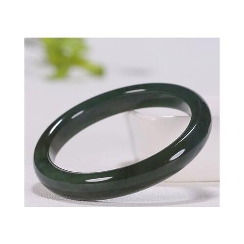 Zheru Jewelry Natural Hetian Jade Black 54-64mm Bracelet Elegant Princess Jewelry Best Gift