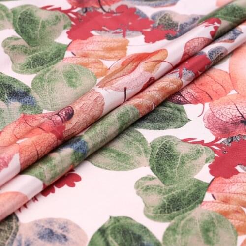 1 Meter Birght Flower Top Silk Crepe De Chine Dress Shirt Diy Fabric