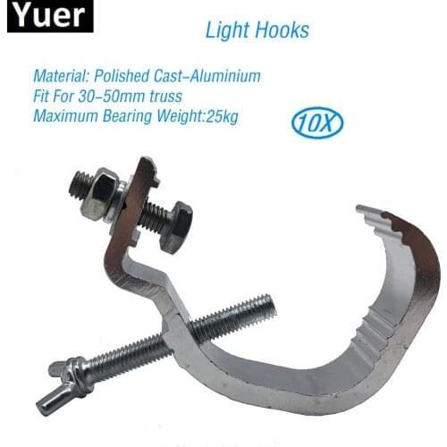 10Pcs/Lot Aluminum LED Stage Light Hooks 30-50mm Load Bearing 25kg Par Moving Head Light DJ Disco Club Stage Lamp Equipment