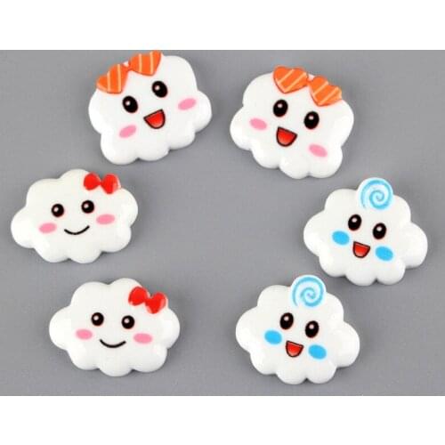 10pcs Addition Resin Charms for Slime Supplies Filler DIY Polymer Cute Smiley Cloud Accessories Toy