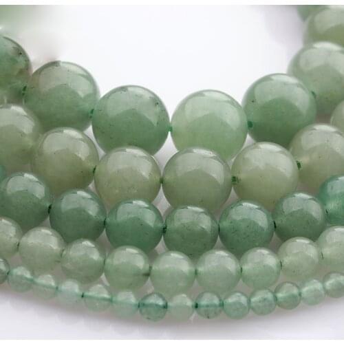 15"(38cm) Strand Round Natural Green Aventurine Stone Rocks 4mm 6mm 8mm 10mm 12mm Beads for Jewelry Making DIY Bracelet Findings