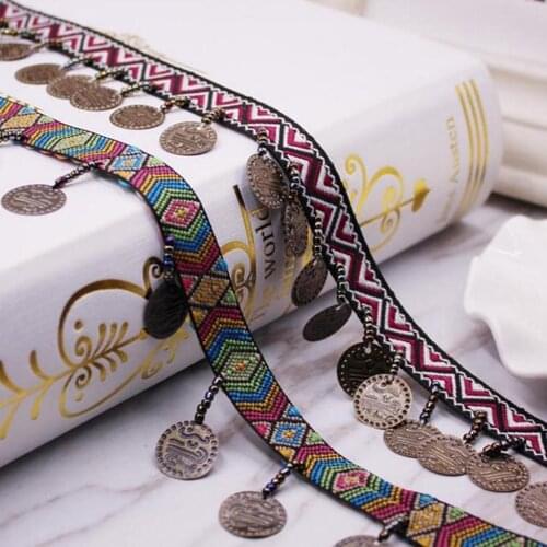 1yds 35mm Copper Drop Tassel Fringe Edge Trim Sewing Crafts Curtains Clothes