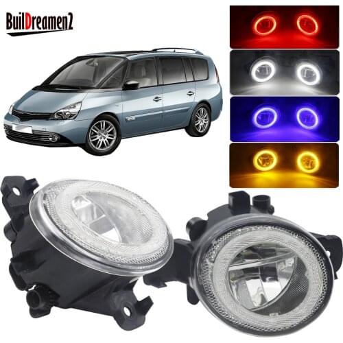 2 Pieces LED Angel Eye Fog Light 4000LM Car Front Bumper Fog Lamp DRL For Renault Espace 4/IV (JK0/1_) MPV 2003-2012