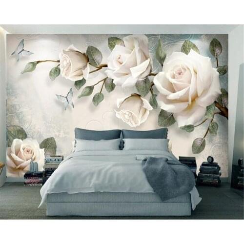 Beibehang 3d wallpaper Modern minimalist hand-painted oil painting floral wallpaper European background wall papel de parede