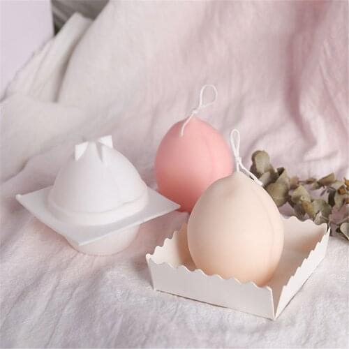 3d Peach Shape Scented Silicone Candle Mold Diy Plaster Crafts Mould Handmade Soap Making Tool Home Cake Chocolate Decoration