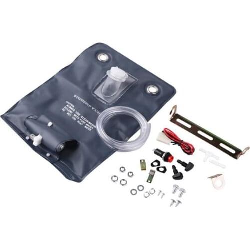 50% Hot Sales Universal Car Vehicle Windscreen Washer Pouch Bag Cleaning Kit with 12V Pump