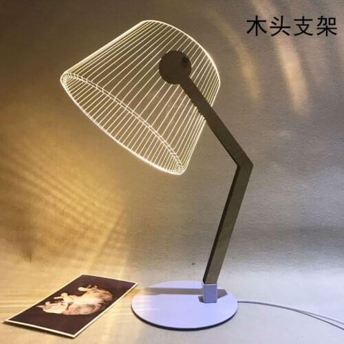The Nordic lamp acrylic LED small night light bedroom decorate desk lamp of the head of a bed 3 d light bending over