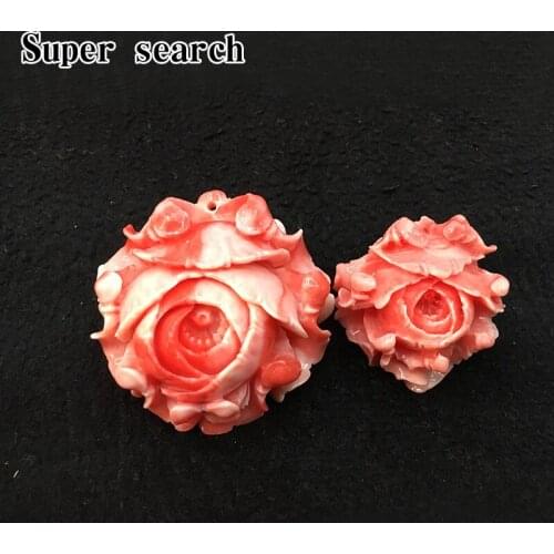 1 Piece Of Red And White Mixed Color Hand-carved Large Flower Pendant Necklace Female Ethnic Windmill Ornaments