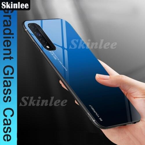 Skinlee For Realme Narzo 30 5G Case Gradient Color Tempered Glass Hard Phone Cover For Realme 7 4G Case Funda
