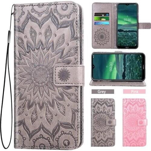 Phone Case For Noka Nikia Nokia 2.3 Nokia2.3 Nokia2.3case Sunflower Leather Slim Flip Cover Card Holder Stand Cell Accessories