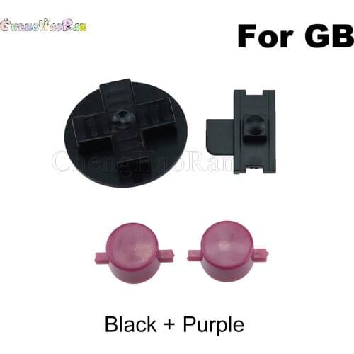 ChengHaoRan 1set Black RED Customs DIY Buttons Set Replacement for Gameboy Classic for GB DMG A B buttons D-pad Button