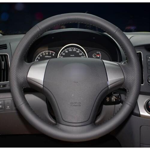 Black Artificial Leather Steering Wheel Covers for Hyundai Elantra 2008 2009 2010