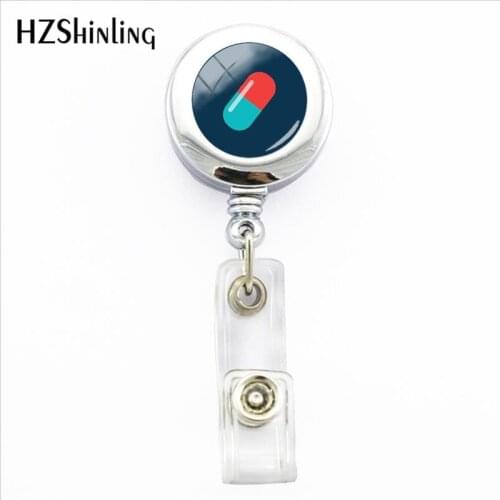 2018 New Medicament logo Badge Holder Trendy Symbol of Medication PX ID Card Holders With Clip Glass Art Photo Office Badges