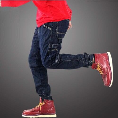 New Fashion Cargo Jeans Men Casual Denim Pants Loose Baggy Trousers Streetwear Jeans Men Clothing
