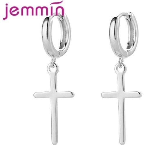 Boutique 925 Sterling Silver Ear Drops Cross Dangle Earrings For Women Korean Trend Fashion Jewelry Pendientes Mujer Moda