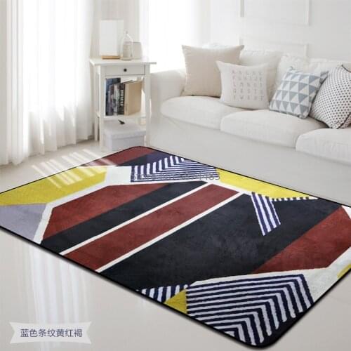 Geometric Shape Combination Carpet, Living Room Bedroom Bay Window, Leisure Household Blanket and Floor Mat