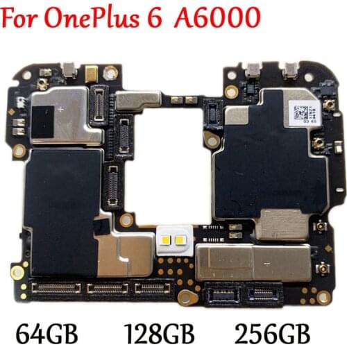 Tested Full Work Original Unlock Motherboard For OnePlus 6 OnePlus6 A6000 Circuit Logic Flex Cable Electronic Panel Mainboard