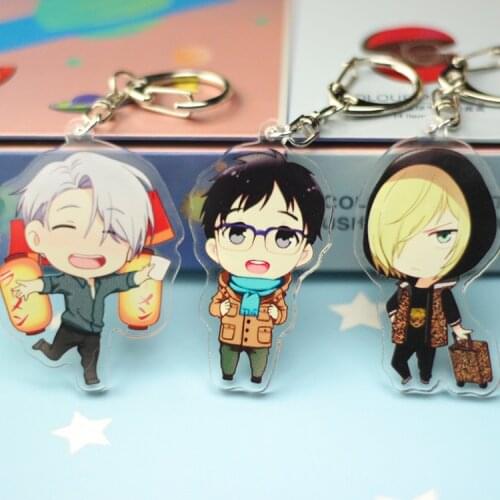 2020 Hot Anime YURI on ICE Keychain Victor Nikiforov Yuri Katsuki Pendant Keyring Cosplay Phone Bag Pendant keychain