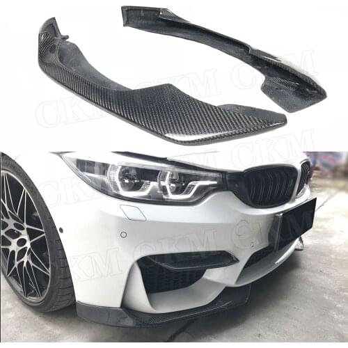Carbon Fiber Front Bumper Lip Splitters Aprons for BMW 3 4 Series F80 F82 F83 M3 M4 2014-2017 Chin Guard Auto Car Styling