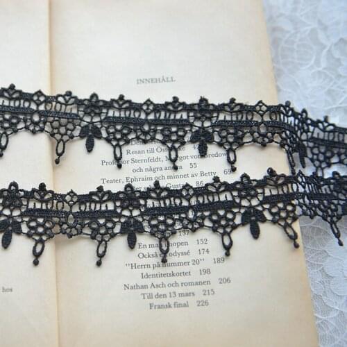 Lace accessories Black high quality water soluble embroidery lace 4 cm wide F625